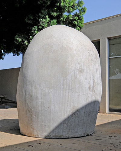 Large ovaline cement sculpture