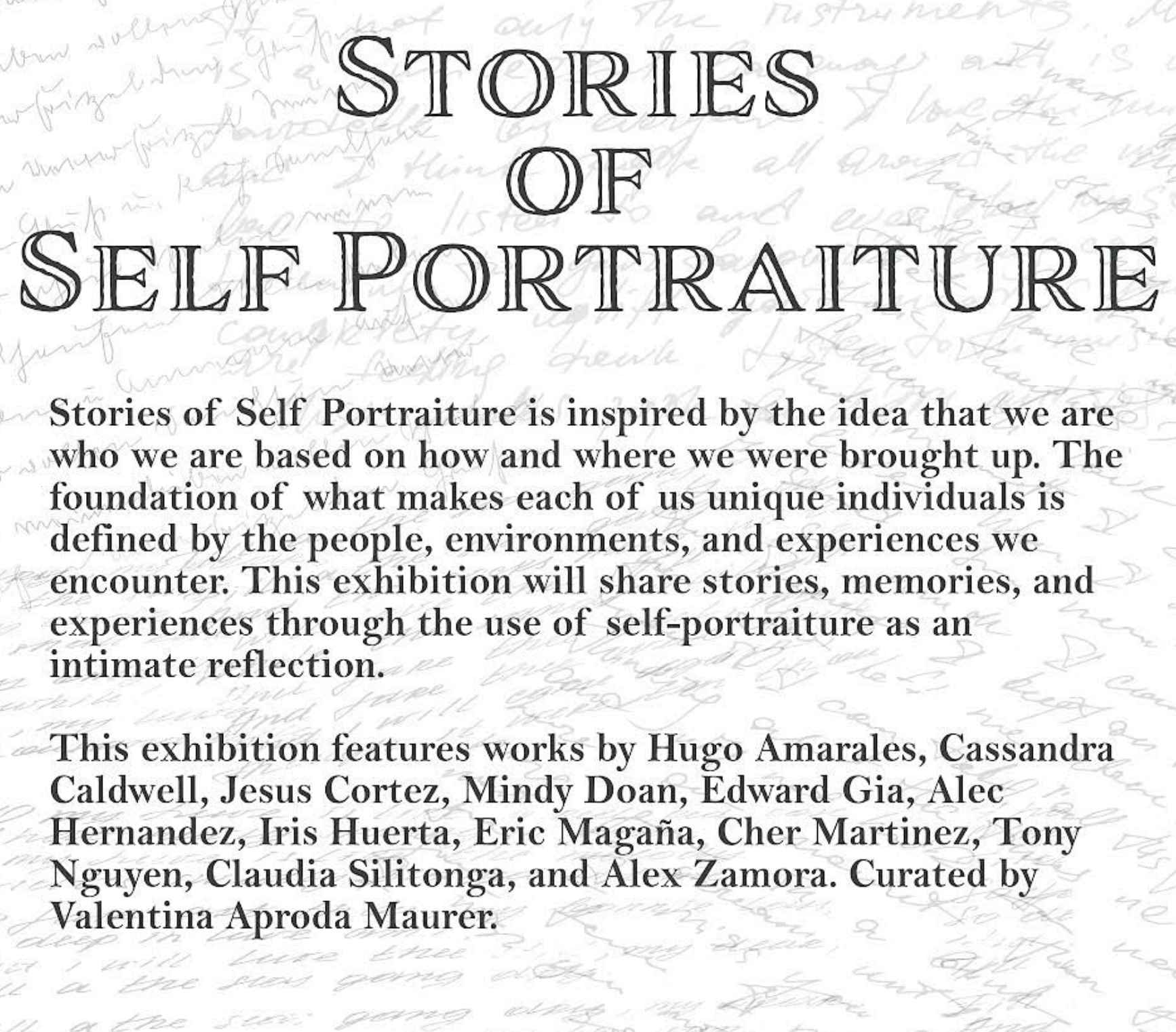 'Stories of Self Portraiture' description. Text below.