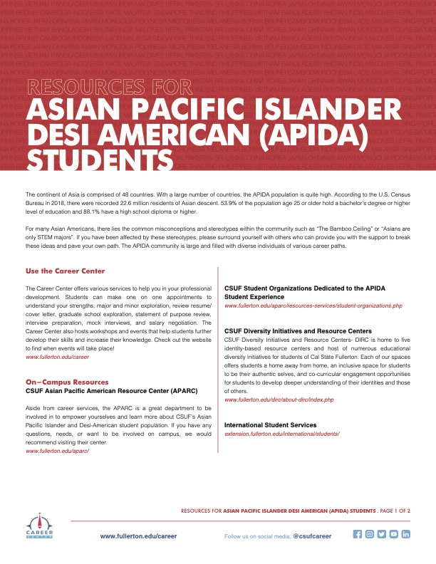Asian Pacific Islander Desi American (APIDA) Students