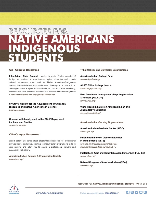 Native Americans Indigenous Students