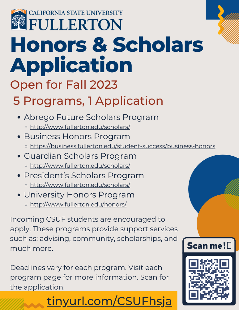 Honors and Scholars Flyer