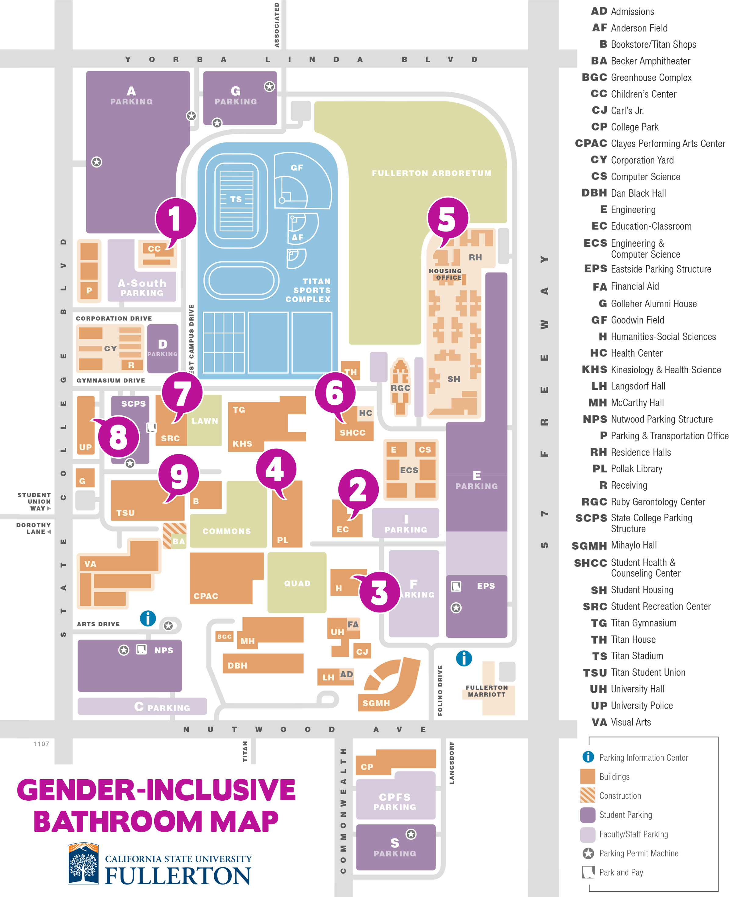 Cal State Fullerton Campus Map Photos