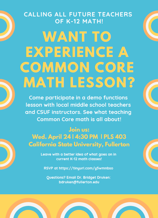 Flyer for Common Core Math Lesson