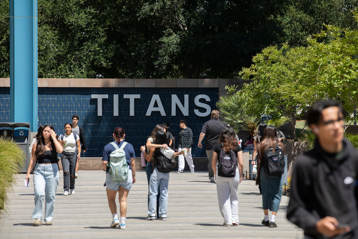 students walking