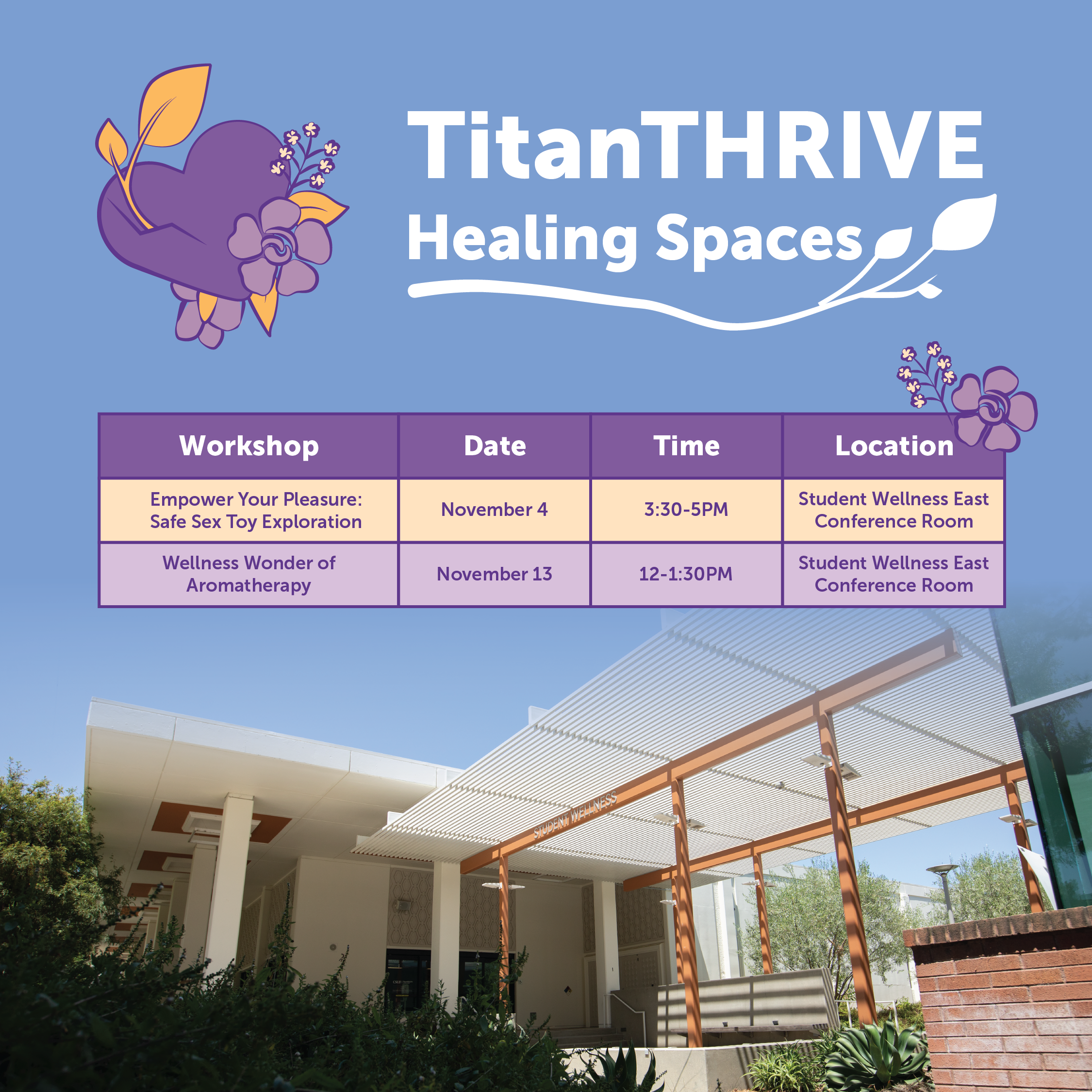 TitanTHRIVE Healing Spaces October Schedule