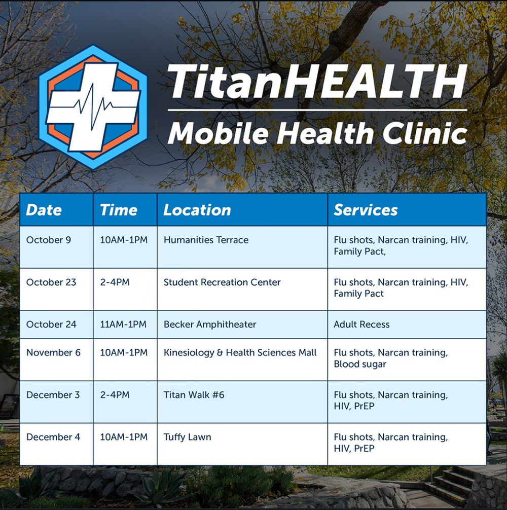 Mobile Health Clinic Schedule for October